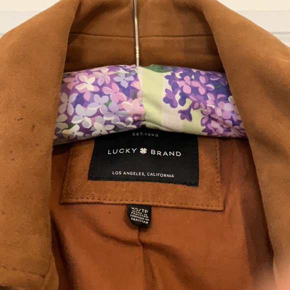 Lucky Brand Suede Camel-coloured Motorcycle Jacket - Picture 2 of 6